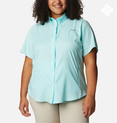 Camasa Columbia PFG Tamiami II Scurte Sleeve Dama Turcoaz | Plus Size GN91A70QM